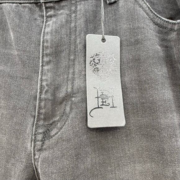 Ed Hardy Jeans Women's 32 (14) Black Embroidered Tiger Slim Flare Y2K Streetwear - Picture 9 of 16